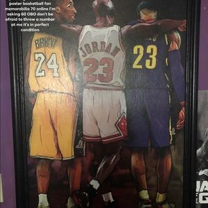 Canvas painting LeBron Jordan and Kobe